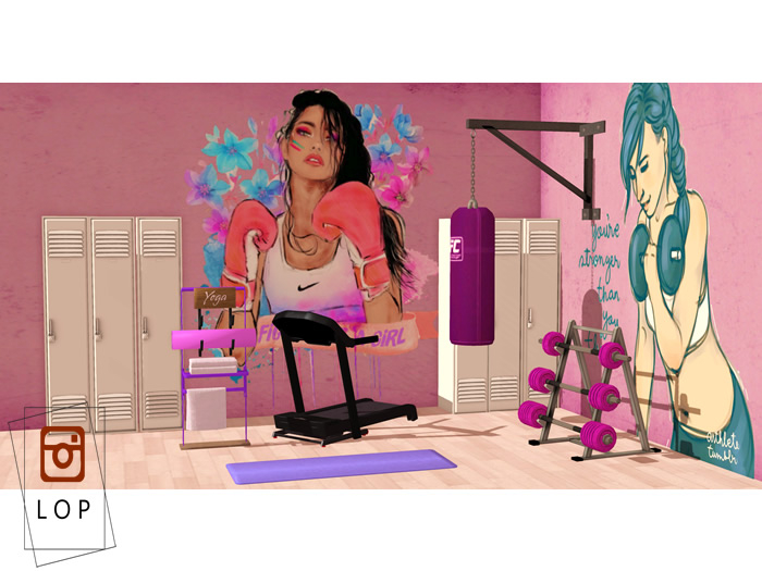 :LOP  Strong Woman Gym Backdrop 