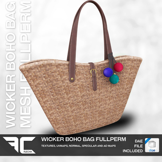 FLECHA Wicker Boho Bag Fullperm