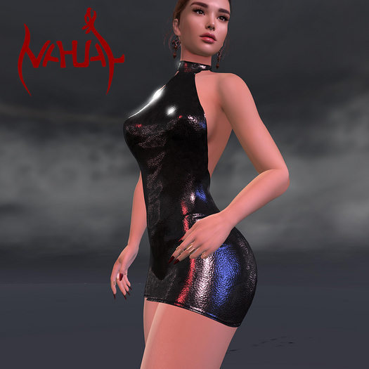 Nahual: Short Sequin Dress Black - LaraX