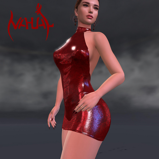 Nahual: Short Sequin Dress Red - LaraX