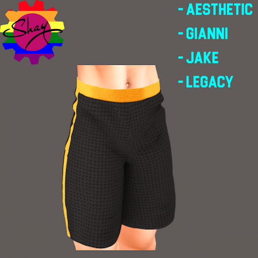 Black-Orange Trim Sports Shorts