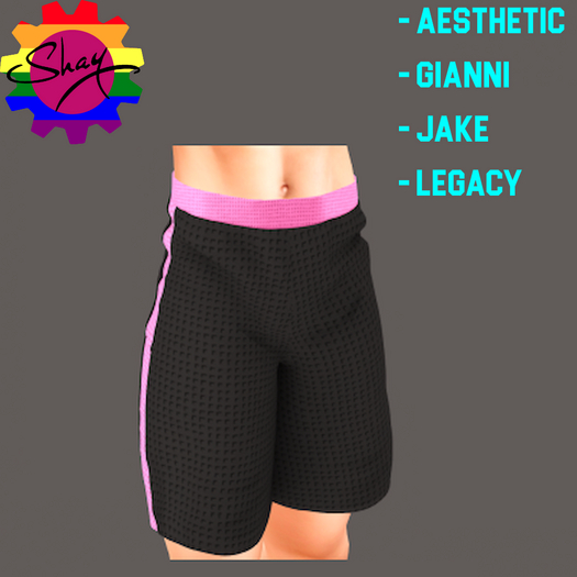 Black-Pink Trim Sports Shorts
