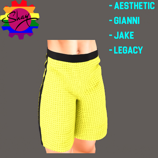 Yellow-Black Sports Shorts