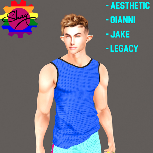 Blue-Black Trim Sports Tank