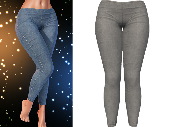 Kore Denim Jeggings [Stone Grey] - Maitreya Lara • LaraX • PetiteX • Legacy • Reborn Bottoms