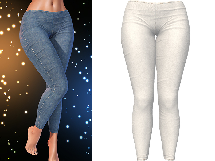 Kore Denim Jeggings [White] - Maitreya Lara • LaraX • PetiteX • Legacy • Reborn Bottoms