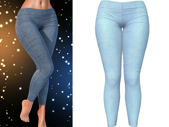 Kore Denim Jeggings [Sky Blue] - Maitreya Lara • LaraX • PetiteX • Legacy • Reborn Bottoms