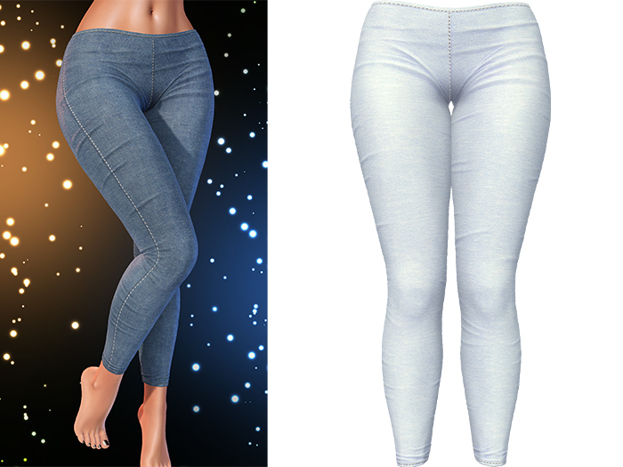 Kore Denim Jeggings [Ice Blue] - Maitreya Lara • LaraX • PetiteX • Legacy • Reborn Bottoms