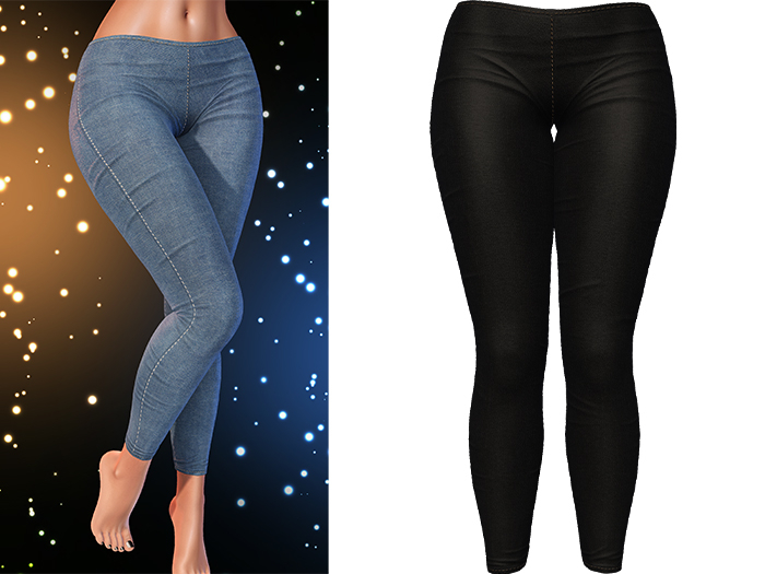 Kore Denim Jeggings [Black] - Maitreya Lara • LaraX • PetiteX • Legacy • Reborn Bottoms