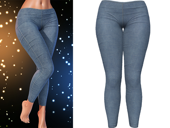 Kore Denim Jeggings [Stormy Blue] - Maitreya Lara • LaraX • PetiteX • Legacy • Reborn Bottoms