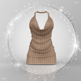 Beige Cowl Neck Dress Reborn