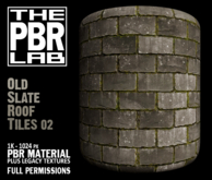 The PBR Lab - Old Slate Roof Tiles 02 - PBR Material & 3D Textures