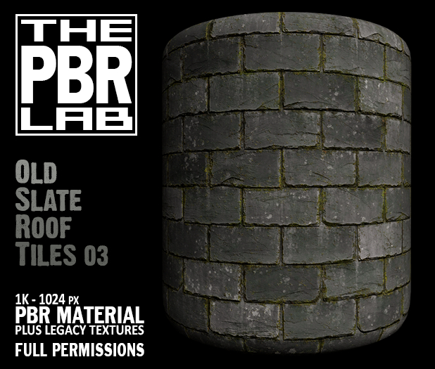 The PBR Lab - Old Slate Roof Tiles 03 - PBR Material & 3D Textures