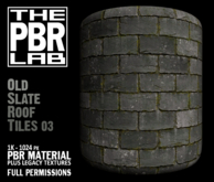 The PBR Lab - Old Slate Roof Tiles 03 - PBR Material & 3D Textures