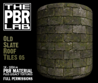The PBR Lab - Old Slate Roof Tiles 05 - PBR Material & 3D Textures