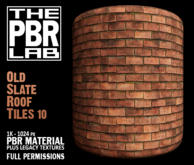 The PBR Lab - Old Slate Roof Tiles 10 - PBR Material & 3D Textures