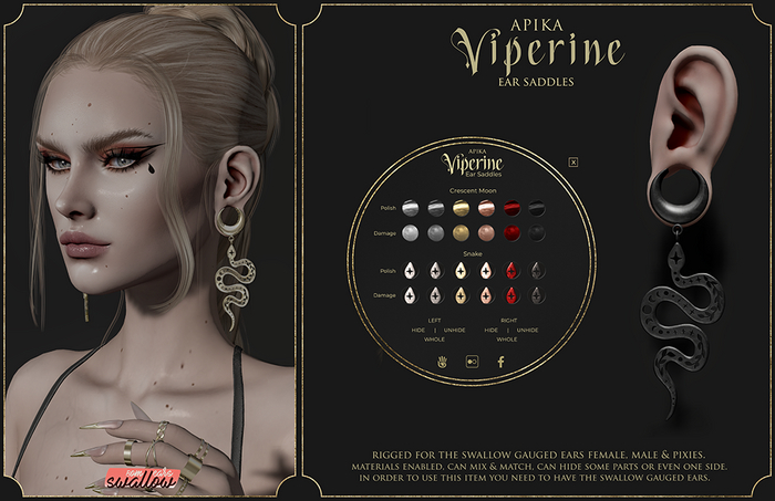 [Apika] Viperine - Ear Saddles