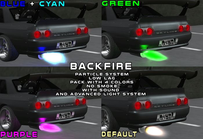 D2-Backfire_4colors for D2 Cars! 