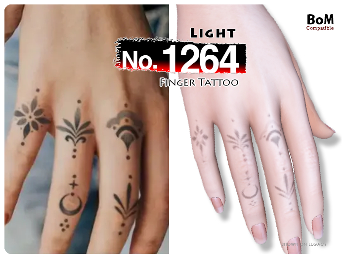 (Finger Tattoo) No.1264 Light