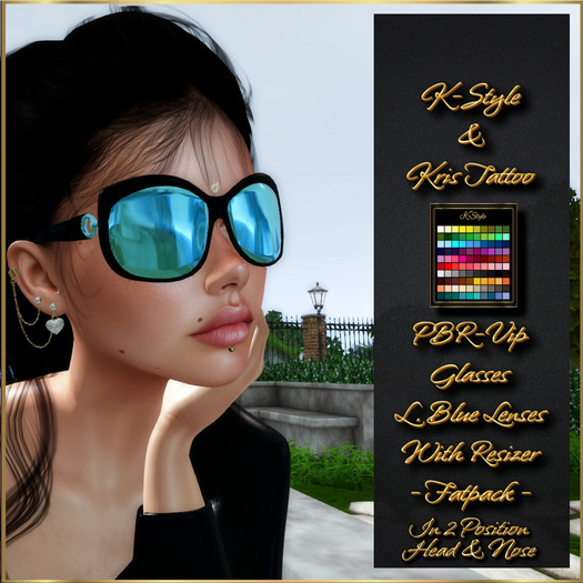 [K-Style] PBR-VIP GLASSES L.BLUE - FATPACK