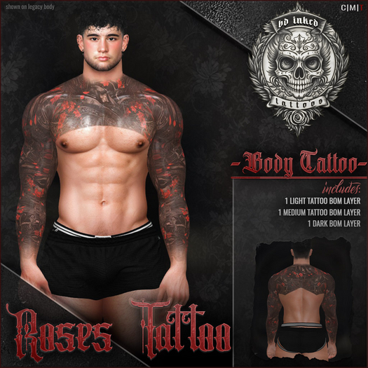 SALE - [BD] Full Body Roses BOM Tattoo