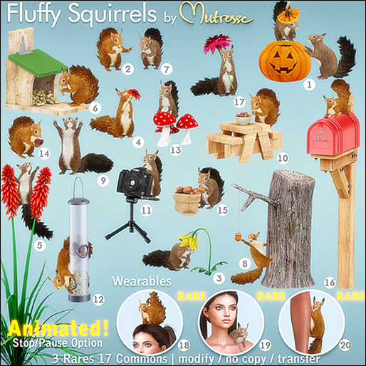 20-Mutresse-Fluffy Squirrels-wearable RARE