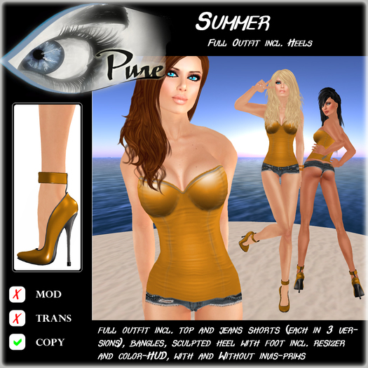 << PURE >> Summer in Orange (full outfit incl. high heel) [inworld price 199L$]