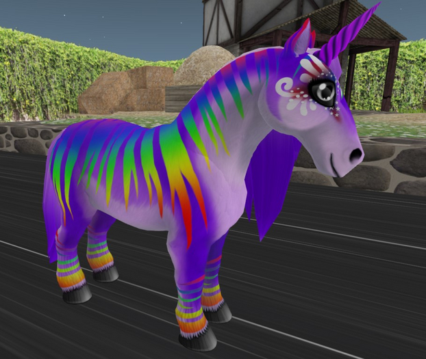 Amaretto Ponie Pals : Craved Rainbow Striped Liberty F