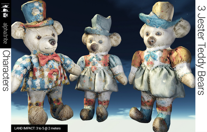 alpha.tribe::: [Ragville] 3 Jester Teddy Bears