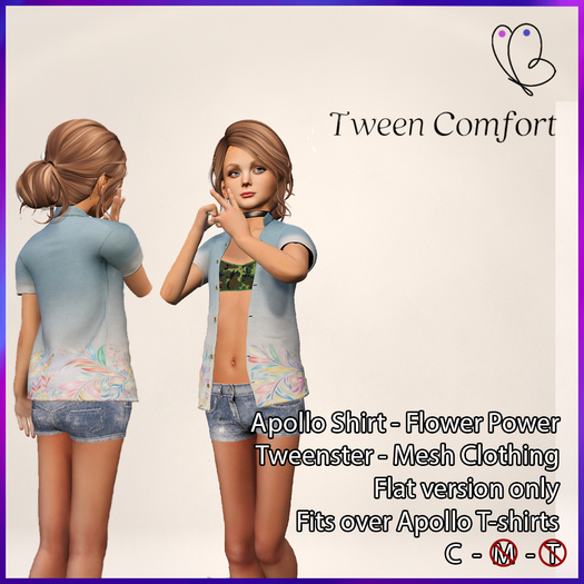 Tween Comfort - Apollo Shirt - Flower Power