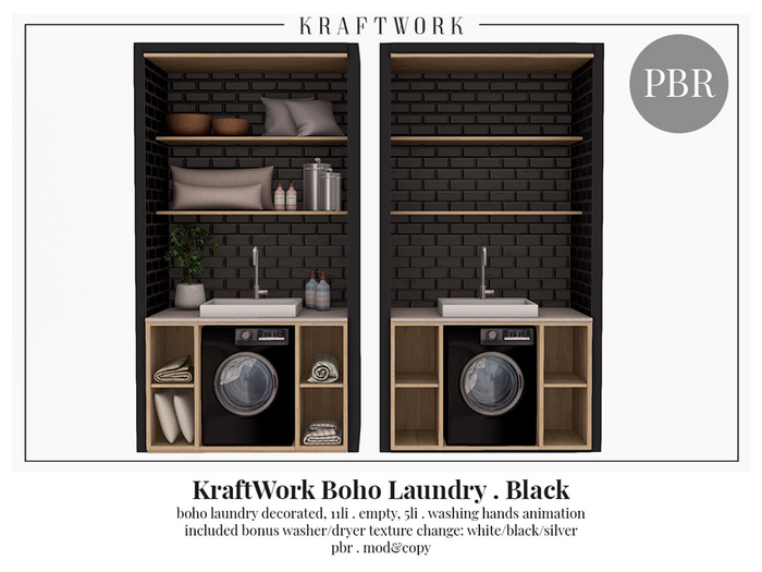 KraftWork Boho Laundry . Black (Add Me)