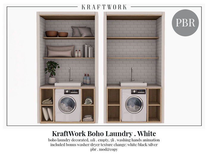 KraftWork Boho Laundry . White (Add Me)