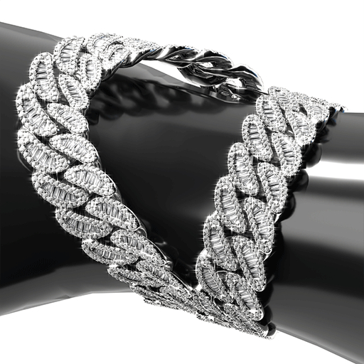 Faygo Baguette Cuban Bracelet Silver