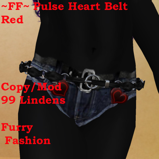 ~FF~ Pulse Heart Belt Red Furry