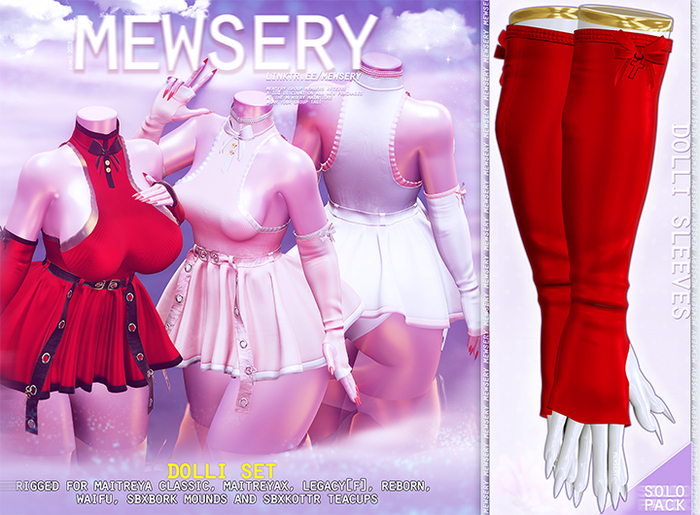 #Mewsery Dolli Sleeves{Ruby}