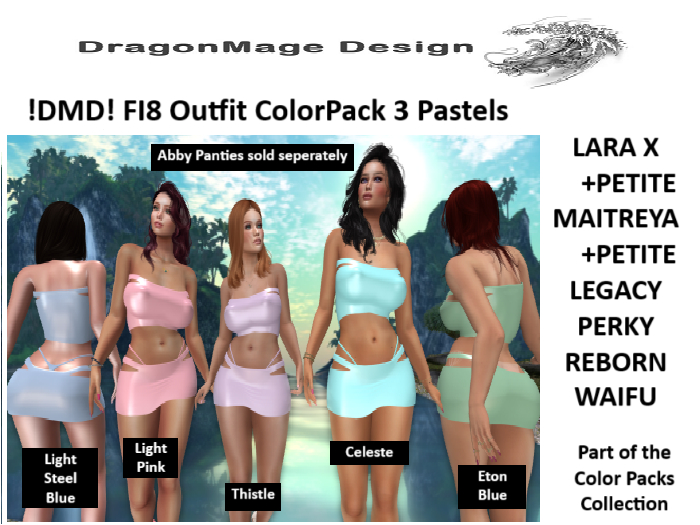 !DMD! FI8 Outfit ColorPack 3 Pastels