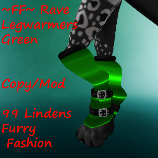 ~FF~ Rave Legwarmers Green Digi Furry