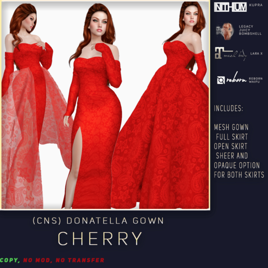(CNS) Donatella Gown Cherry