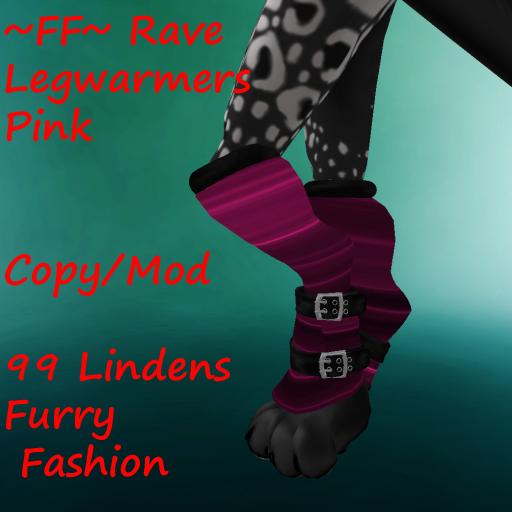 ~FF~ Rave Legwarmers Pink Digi Furry