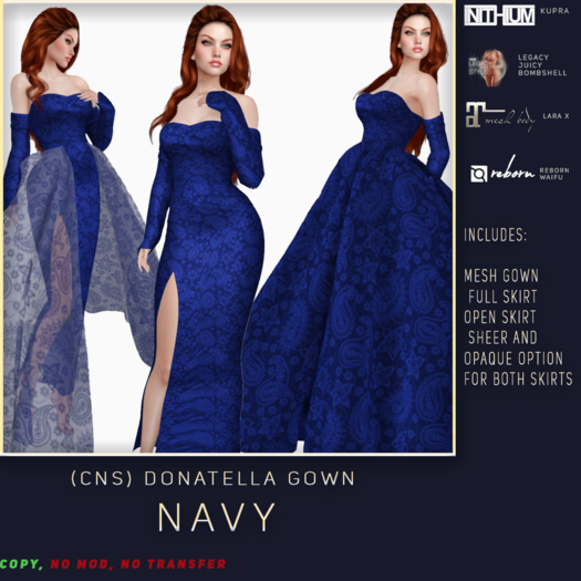 (CNS) Donatella Gown Navy