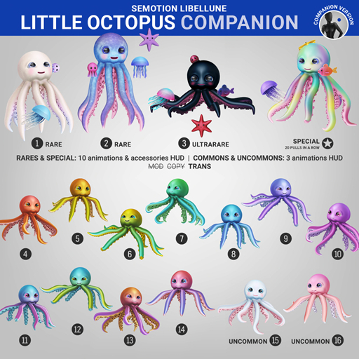 SEmotion Libellune Little Octopus Companion RARE 01