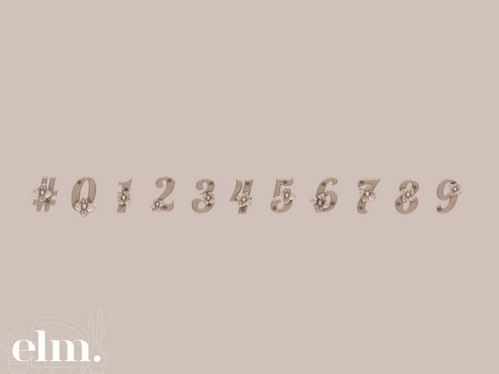 Elm. Milly House Numbers [Silver]