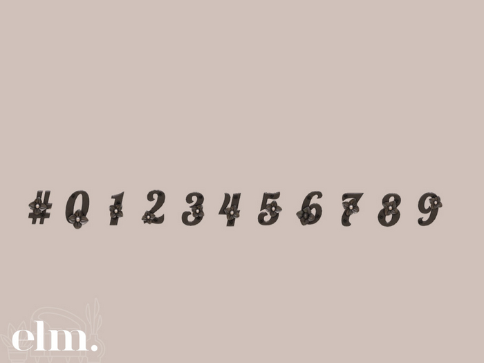 Elm. Milly House Numbers [Iron]