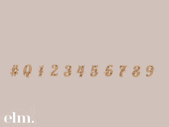 Elm. Milly House Numbers [Gold]