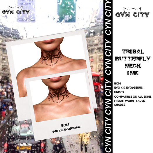 CYN CITY: Tribal Butterfly Neck Ink