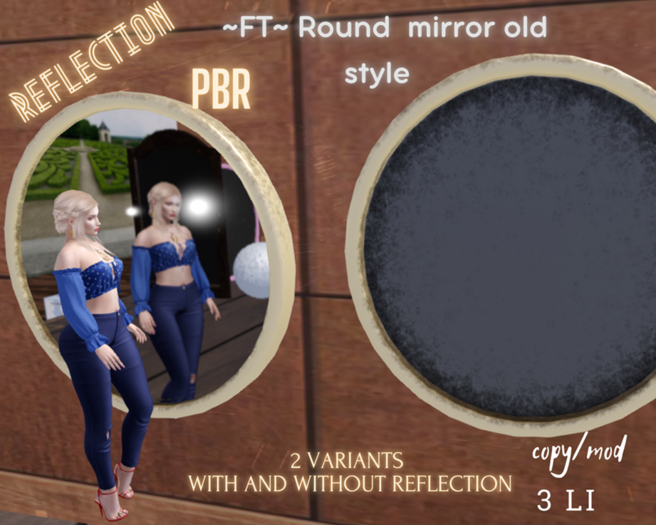 ~FT~ Round  mirror old style  PBR 