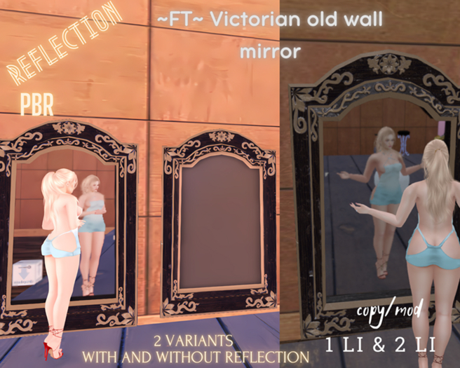 ~FT~ Victorian wall mirror   PBR 