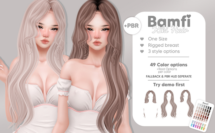 Bamfi // Kiki Hair - PBR & Fallback versions