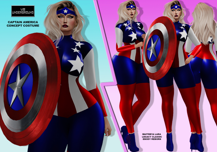 **CAPTAIN AMERICA CONCEPT COSTUME COMPLETE OUTFIT**