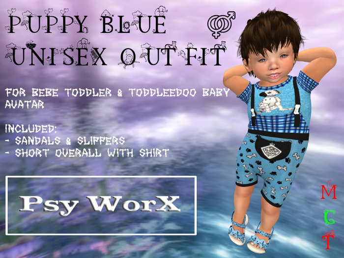 >Psy WorX< Puppy Blue Unisex Outfit